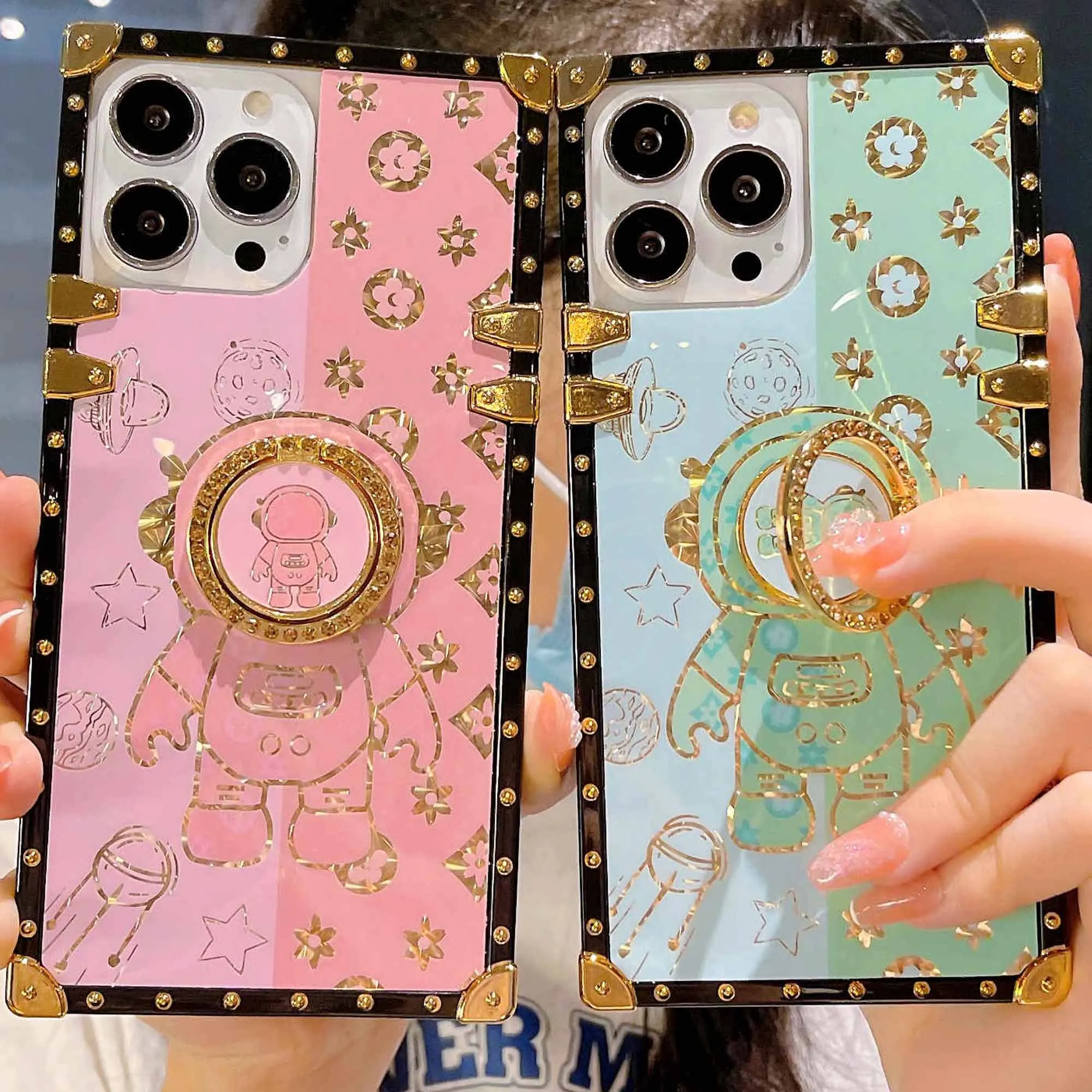Musubo Luxury Flower Leather Phone Case For Samsung Galaxy S22 S23 Ultra  S21 S20FE A13 A14 A53 A51 A52S Cover Girls Soft Square - AliExpress