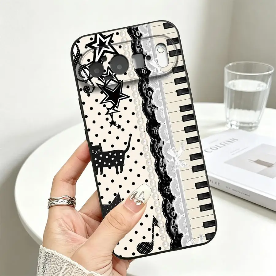 Elegant Lace Piano Design Phone Cover Case