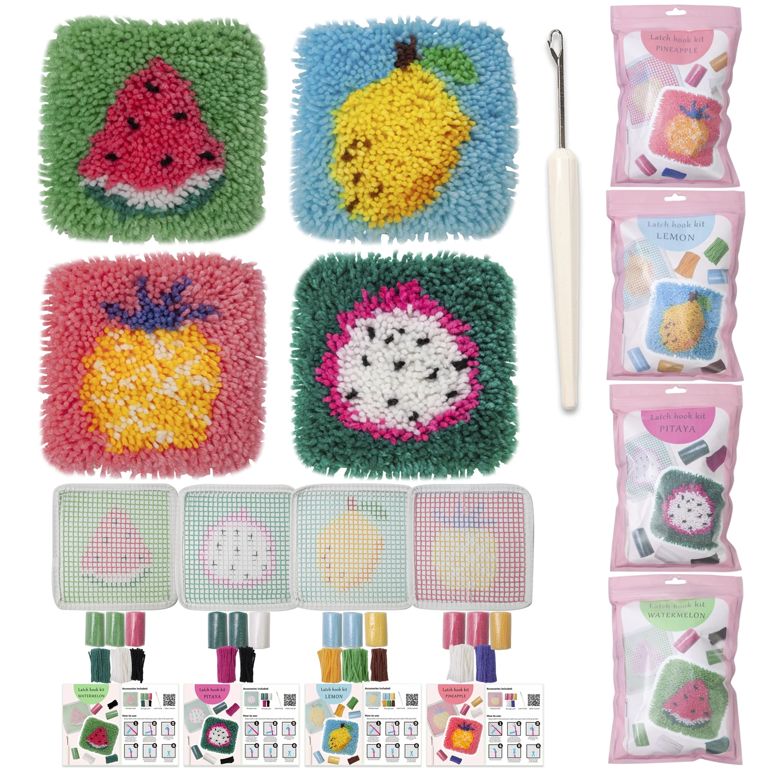 Fruit Coaster Latch Hook Kit 1