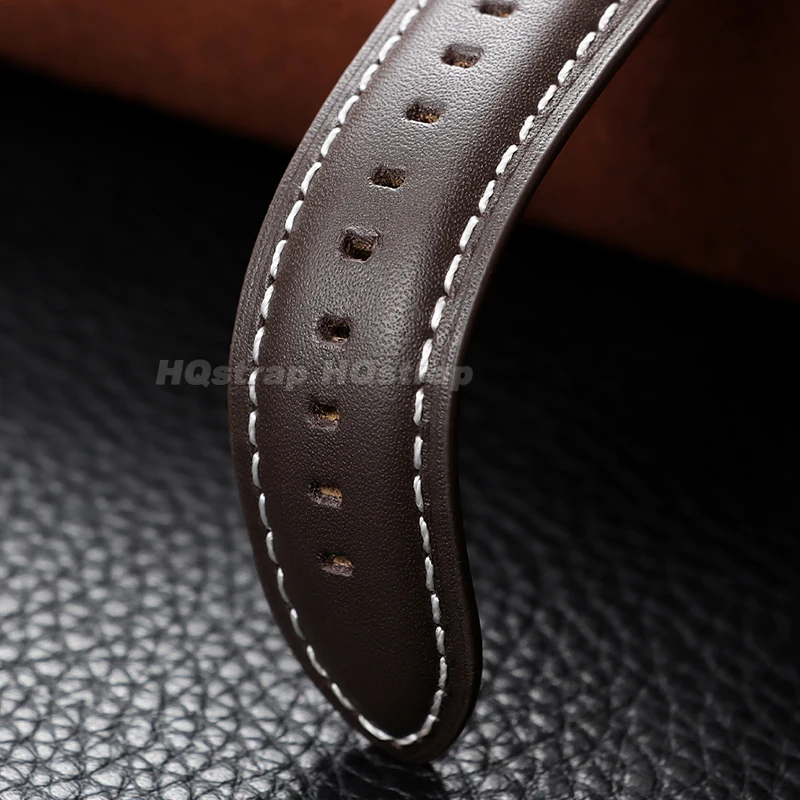 Premium Genuine Leather Quick Release Watch Band - Comfortable Stitching Cowhide Strap