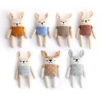 Newborn Photography Doll Props Cute Animals Handmade Knitted Doll Mohair Cartoon Rabbit Toys Studio Shoots Photo Props Accessory 4