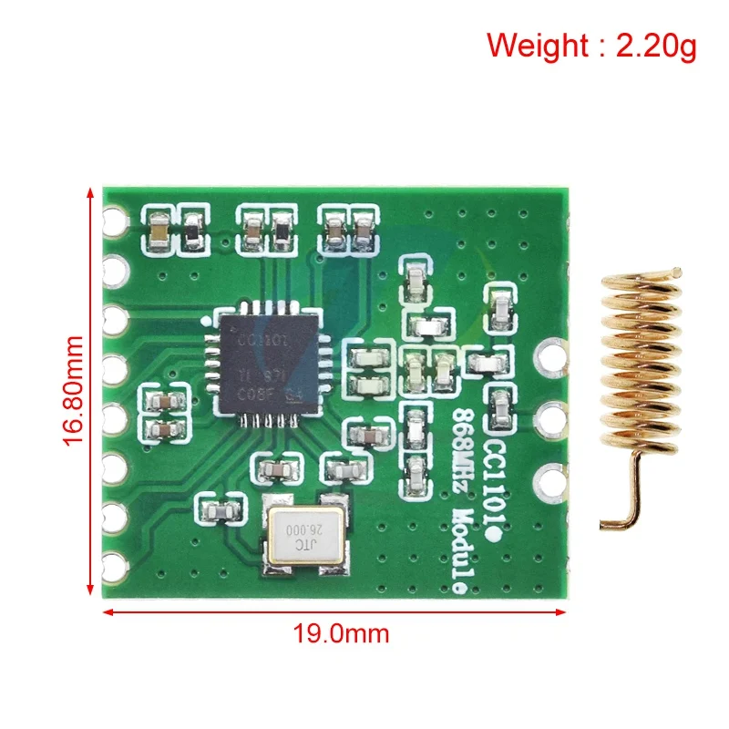 TZT CC1101 10 mW 433 MHz 868 MHz 300–1000 M Übertragungsmodul mit SMA-Antennen-Transceiver-Modul – Detail 3