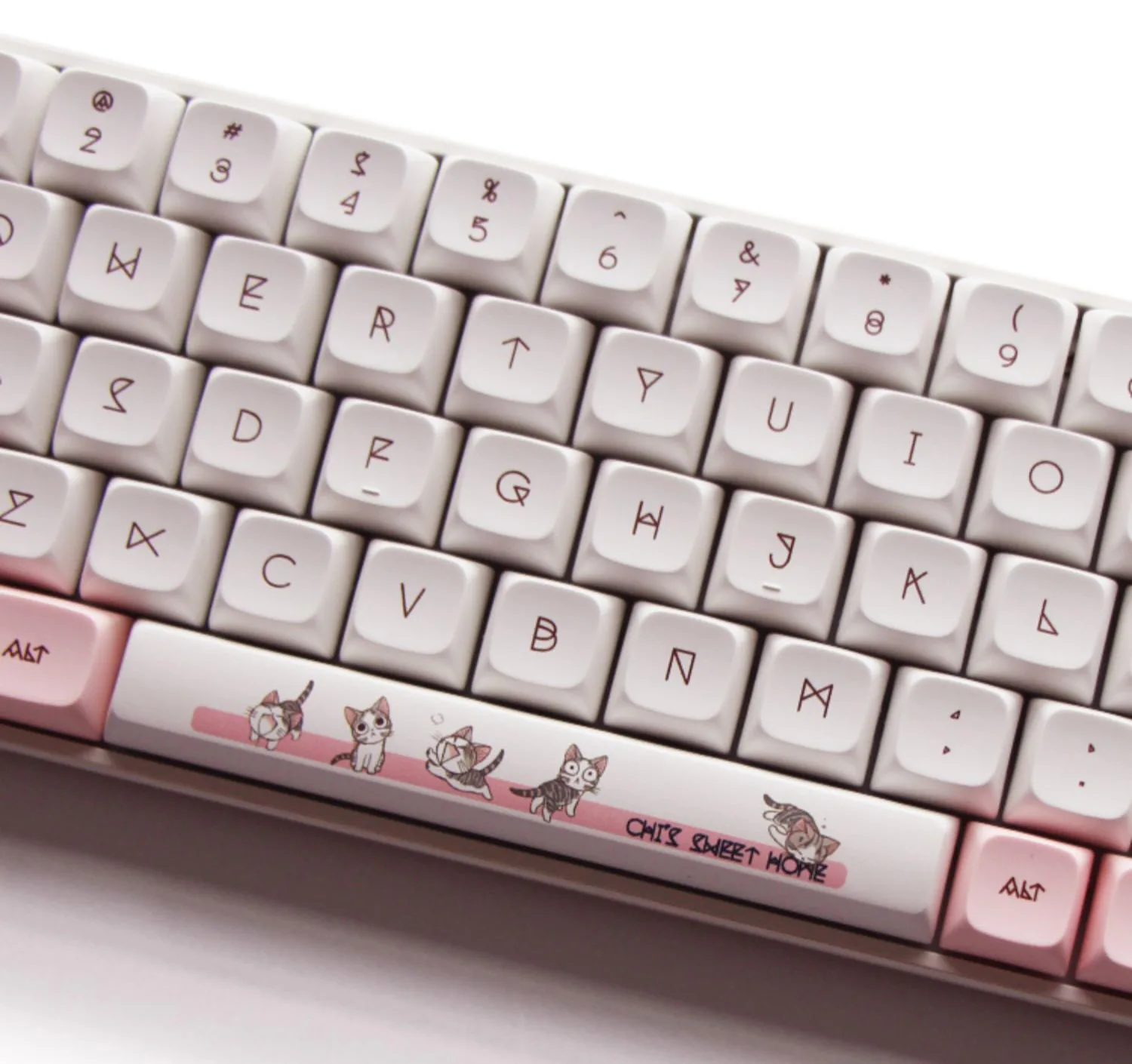 mecânica, Cherry Mx Switch PBT Keycaps, Rosa, DYE-SUB, bonito, 134 Chaves