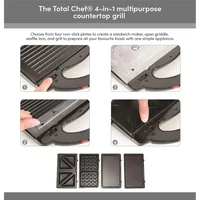 4-in-1 Waffle Maker Indoor Grill Sandwich Maker Panini Press Electric Griddle Toaster Removable Non-Stick Cast Iron Plates 2