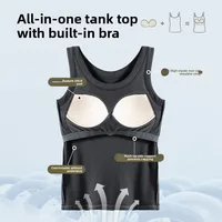 Camisole côtelée tout-en-un pour femme, col rond, soutien-gorge intégré, haut sans manches pour un usage quotidien décontracté, vêtements de mode coréenne Y2k 5