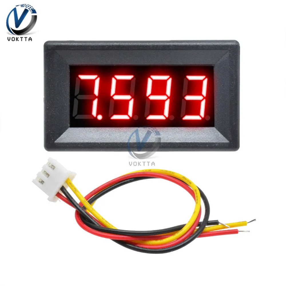 Voltmetro Amperometro DC 0-100V Wires LED 3-Digital Mini Voltmeter Meter Display Voltage Panel Teshm E Arduino Voltage
