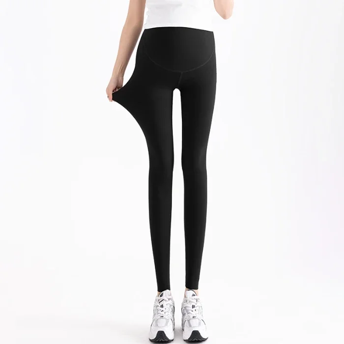 Spring Summer Nylon Cropped Yoga Pants for Maternity High Waist Support Pencil Legging for Pregnant Women Y2k Youth Pregnancy