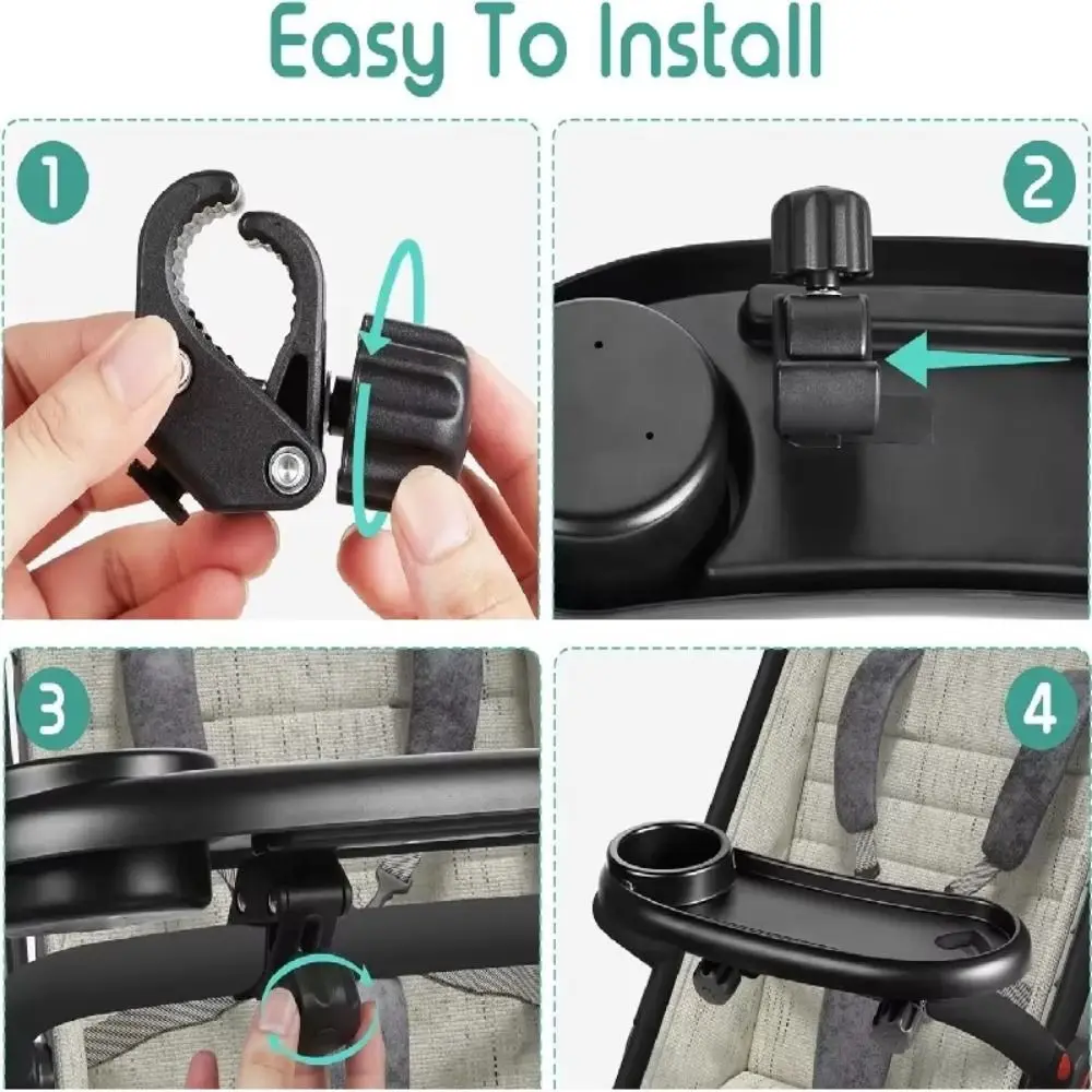 Antislip Stroller Cup Holder Practical Detachable Pushchair Snack Table Multi-purpose Convenient Universal Stroller Tray