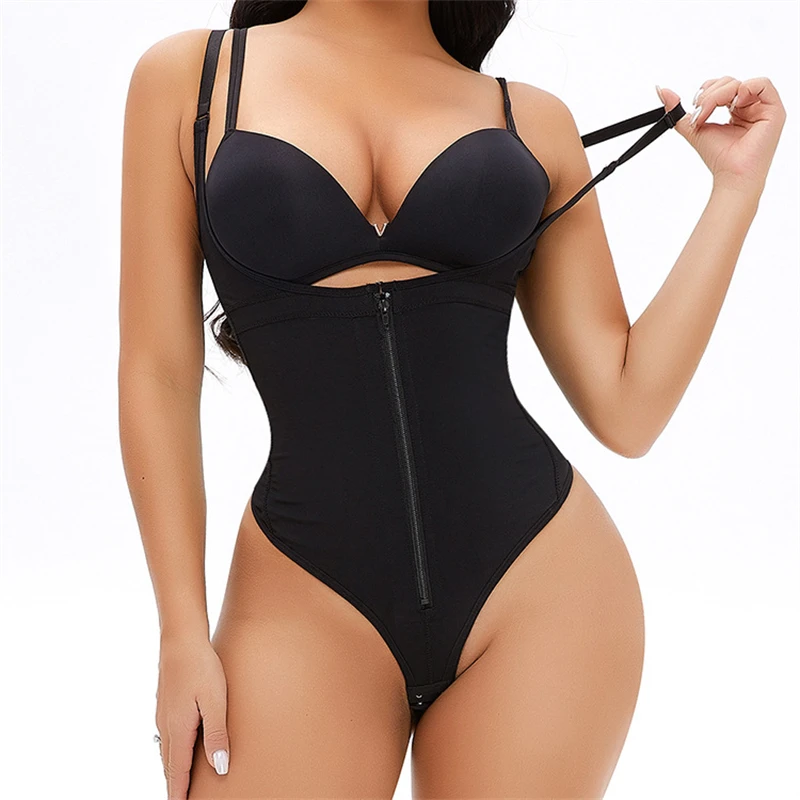 

Women Breasted Bodysuits Waist Trainer Tummy Control Shapesuit Open Crotch Shapewear Adjustable Strap Slimming Corset Shaper