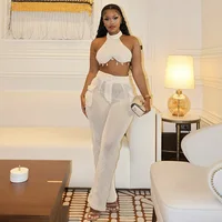 Adriana Solid Neck Hanging with Hollow Pockets Pant Set 1