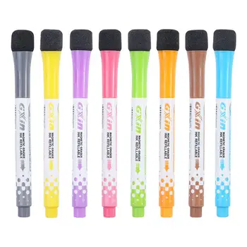 Pennarelli cancellabili a 8 colori per scuola, con cappuccio magnetico, inchiostro sicuro, per lavagna bianca, per graffiti, per disegno bambini