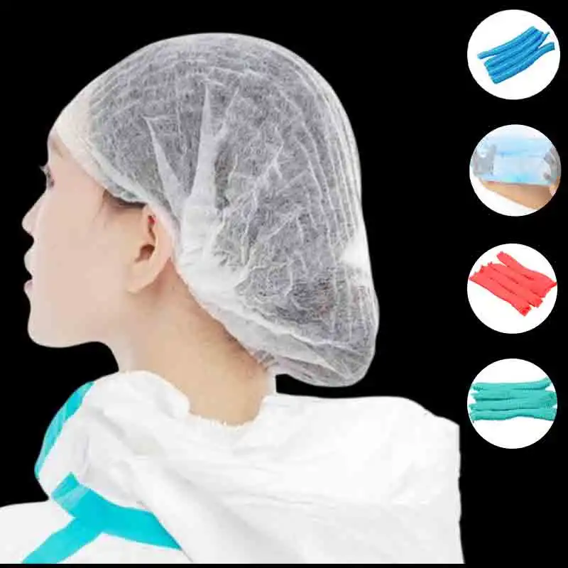 Disposable Non-Woven Strip Hat Hotel Workshop Dust Cap Spa Hair Salon Beauty Accessories 100pcs