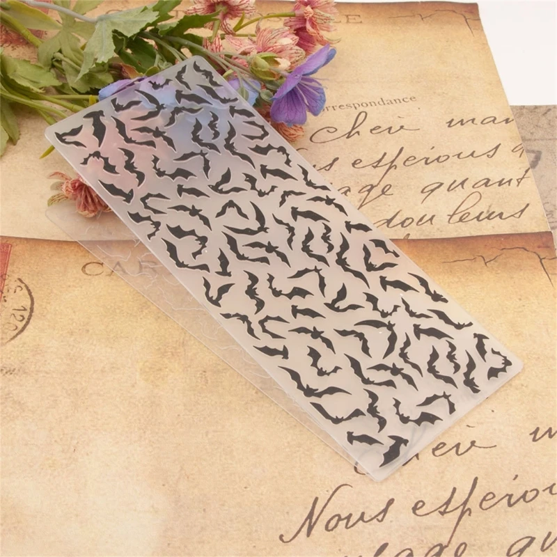 Embossing Folder Plastic Embossing Folder Halloween Bat Embossing Stencil Paper Craft DIY Scrapbooking