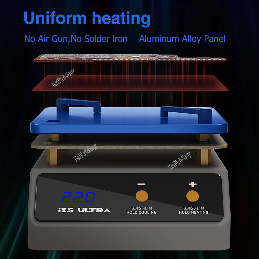 Mechanic IX5 Ultra universal preheating platform mobile phone motherboard layered bonding glue removal dot matrix repair heater
