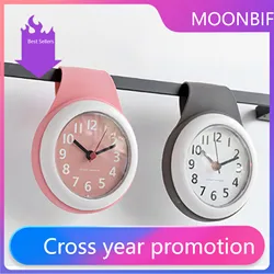 Simple silent waterproof silicone wall clock in the bathroom foldable space with suction cup or fixed clock wall home decor