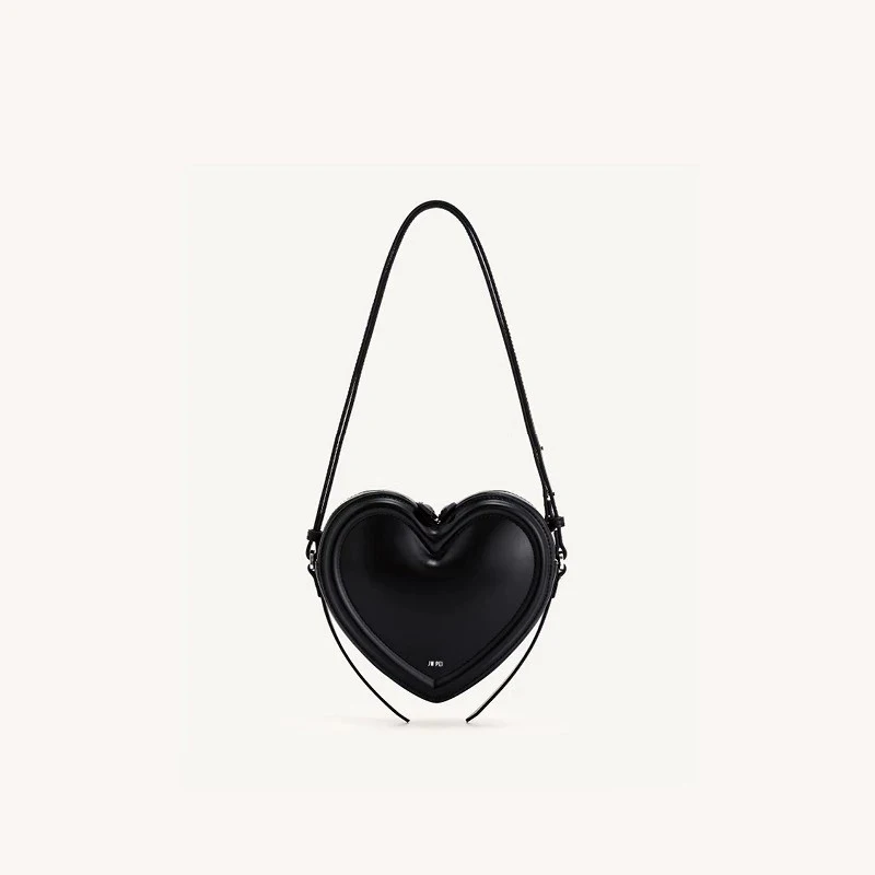 Stylish Black Heart Crossbody Handbag for Women