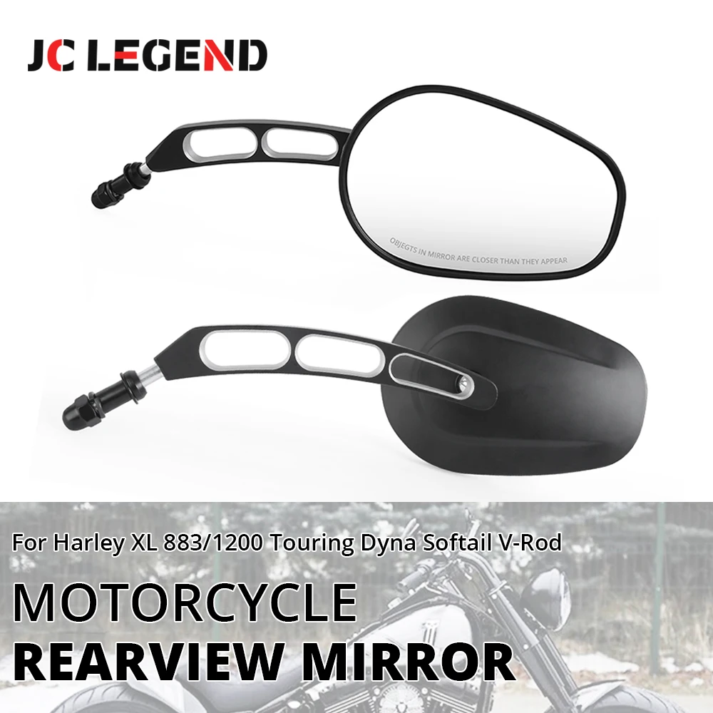 

Fit For Harley Touring Road King Sportster XL 883 1200 Softail Fatboy Dyna Motorcycle 8mm Rear View Mirror Rearview Side Mirrors