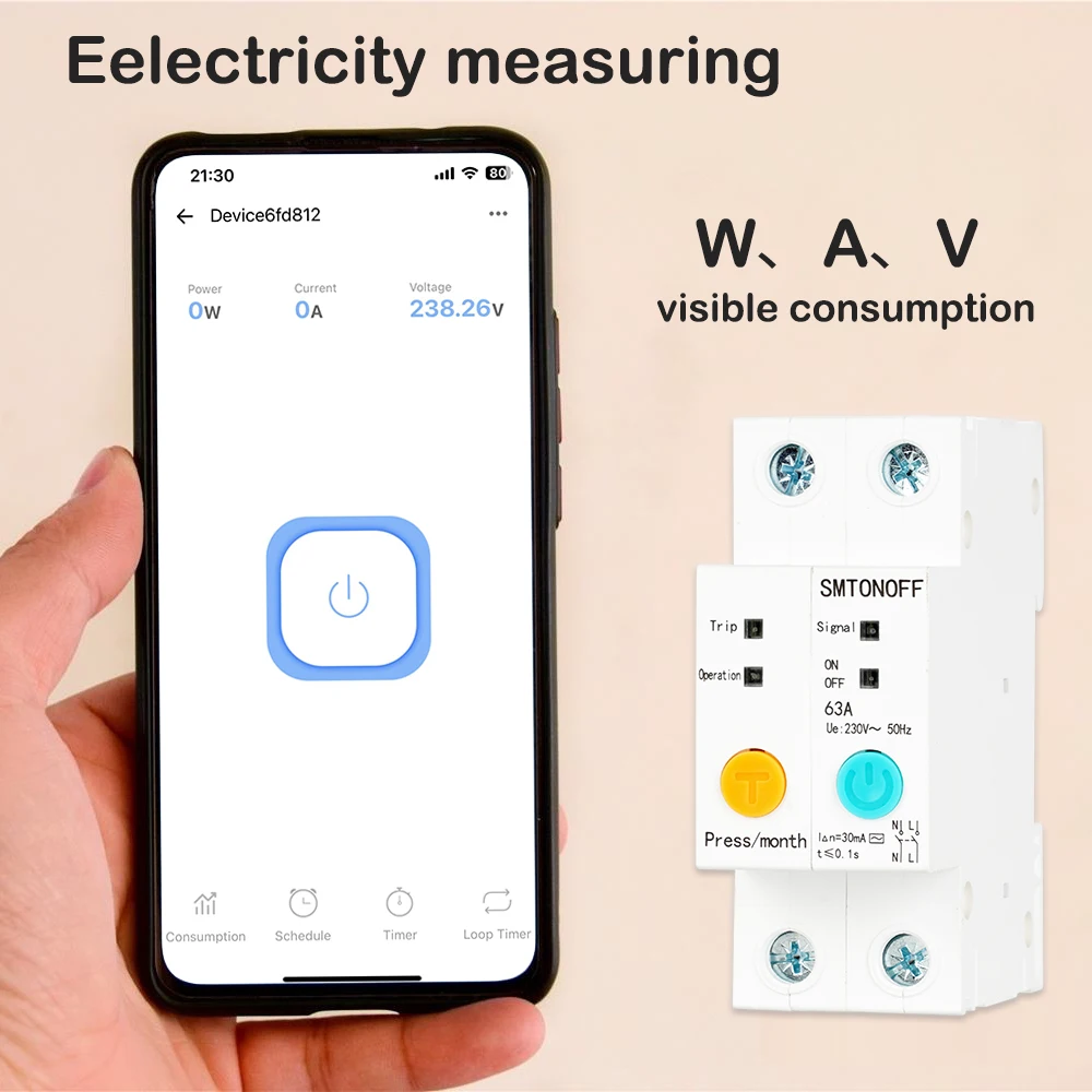 SMTONOFF Ewelink WIFI Smart Energy Meter Kwh Metering Monitoring ...