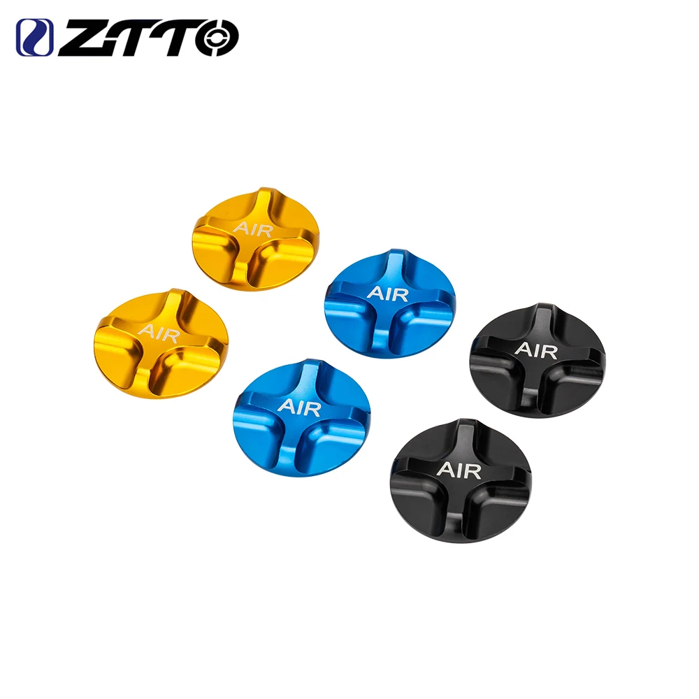 ZTTO Aluminium-Legierung Luftventilkappe für Mountainbike-Federgabel CNC-gefräste Luftkammerabdeckung Blau-Gold – Detail 2