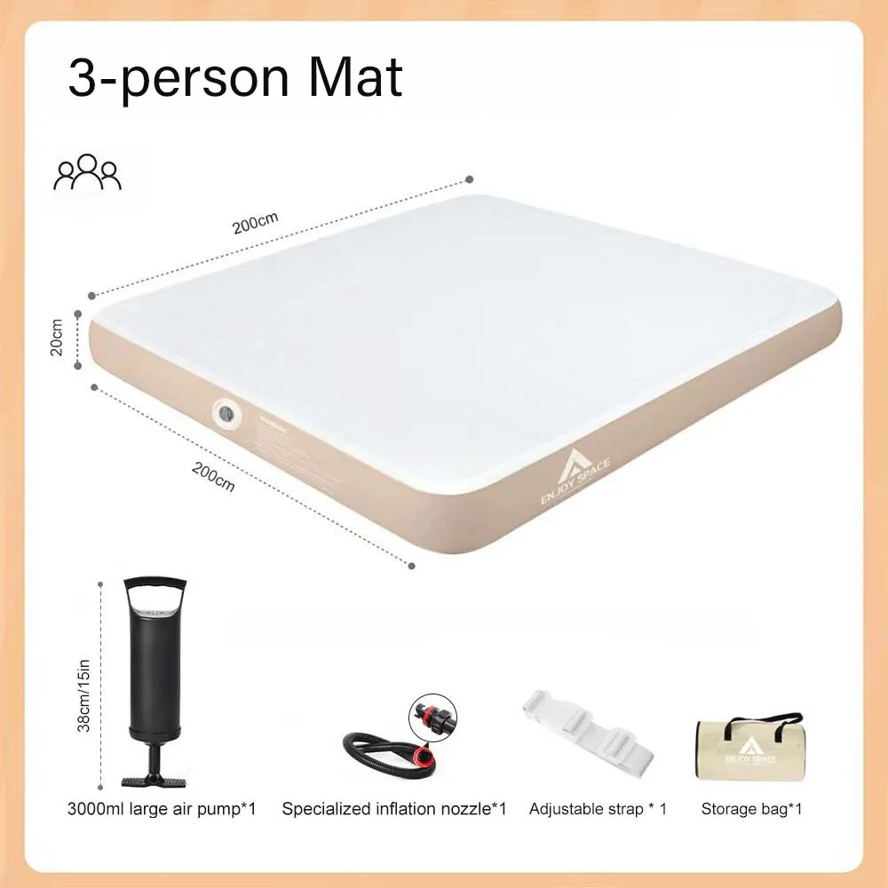 Aufblasbare Campingmatratze 100/150/200cm Outdoor-Campingbett 20CM Dick Gebürstetes Tragbares Luftbett Auto-Bodenzelt Hausmatte+Bezug – Detail 13