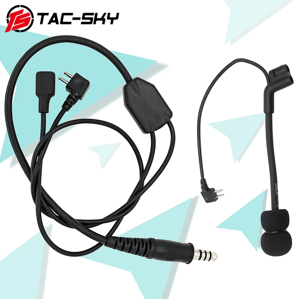 TAC-SKY Y-Line line kit COMTAC microphone + U94 PTT Kenwood plug, suitable for tactical shooting headset