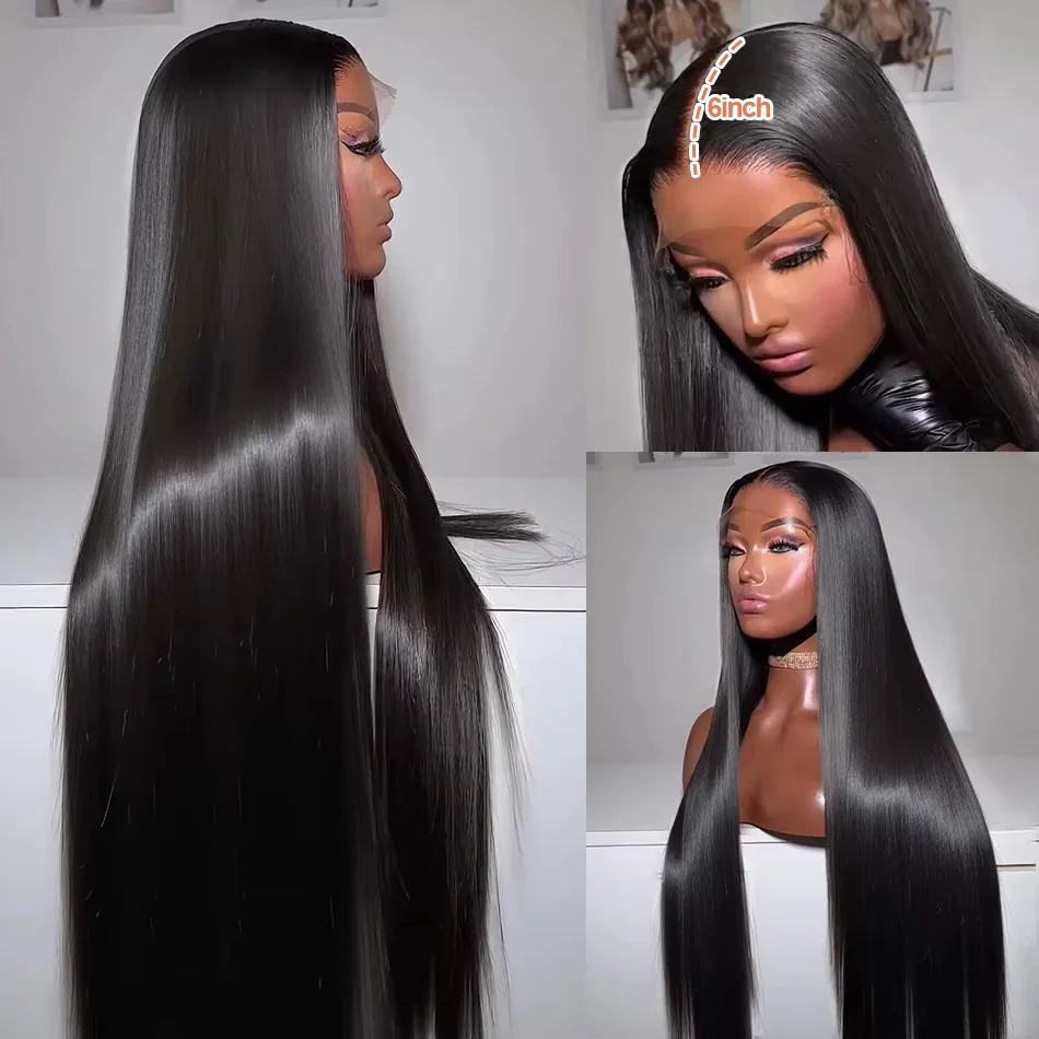 Bone Straight HD Transparent 13x6 Lace Front Human Hair Wig Brazilian 30 40 Inch Pre Plucked 13x4 Lace Frontal Wigs For Women lace front wig
