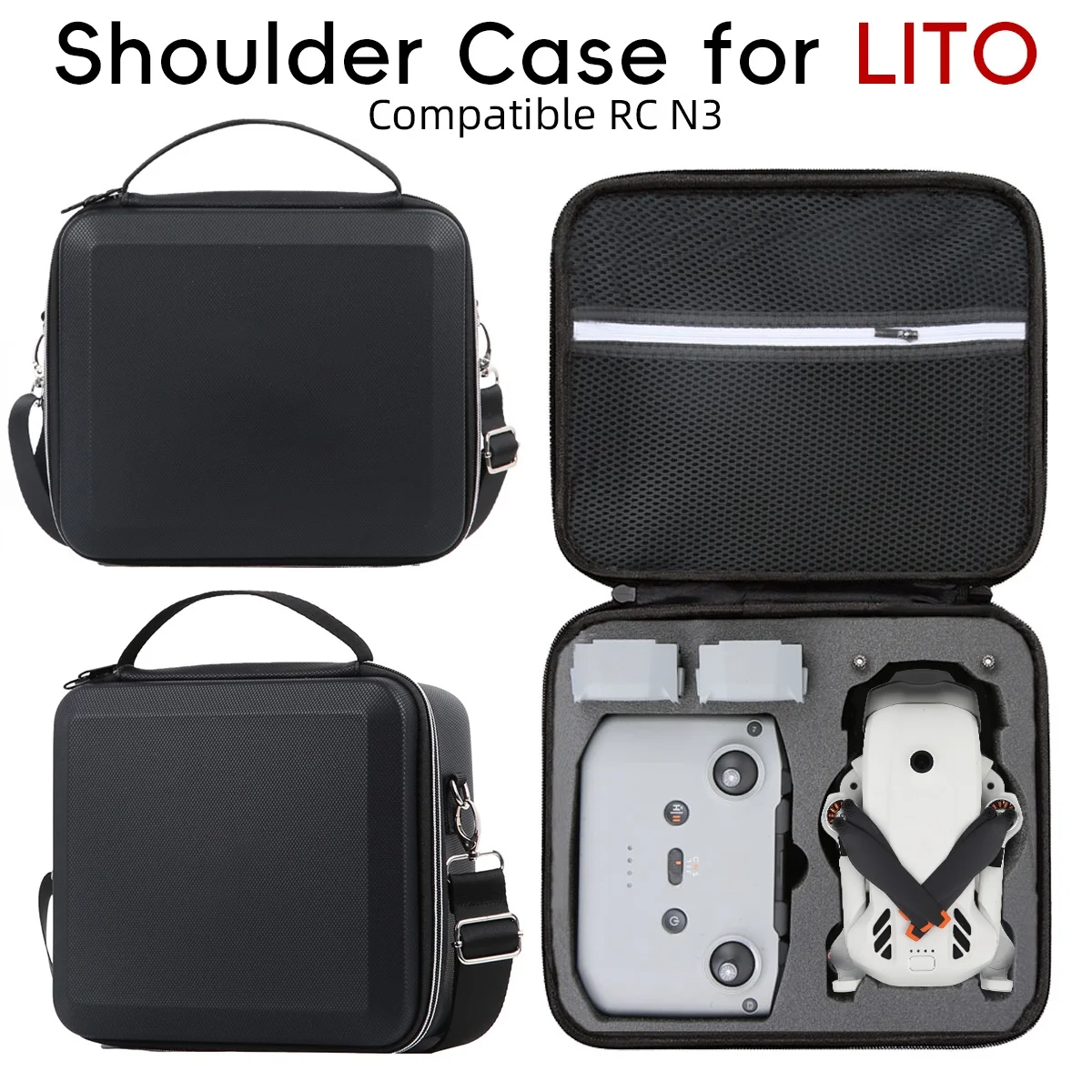 DJI Lito 휴대용 케이스, DJI Lito Fly More Combo용 PU 보관 가방, 여행용 하드 쉘 정리함 보호 커버