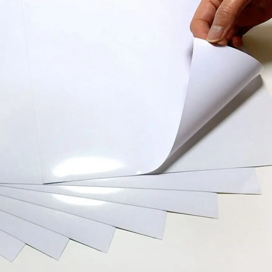 Feuilles autocollantes amovibles en vinyle blanc format A4/A3, pour  ordinateur portable ou téléphone, 100 pièces - AliExpress