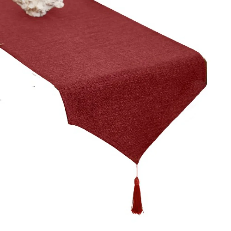 

320gsm faux linen full polyester solid color wholesale christmas table runner