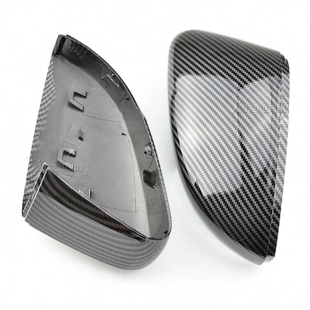 

2Pcs For Volkswagen VW Polo 6R 6C Side Door Wing Mirror Cover Replace caps Carbon fiber pattern 2010 2011 2012 2013 2014 - 2017