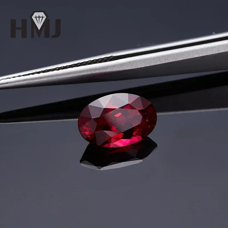 Top Pigeon Blood Oval Shape Lab Grown Ruby Loose Gemstones with AGL Certificate Charms for Jewelry Making