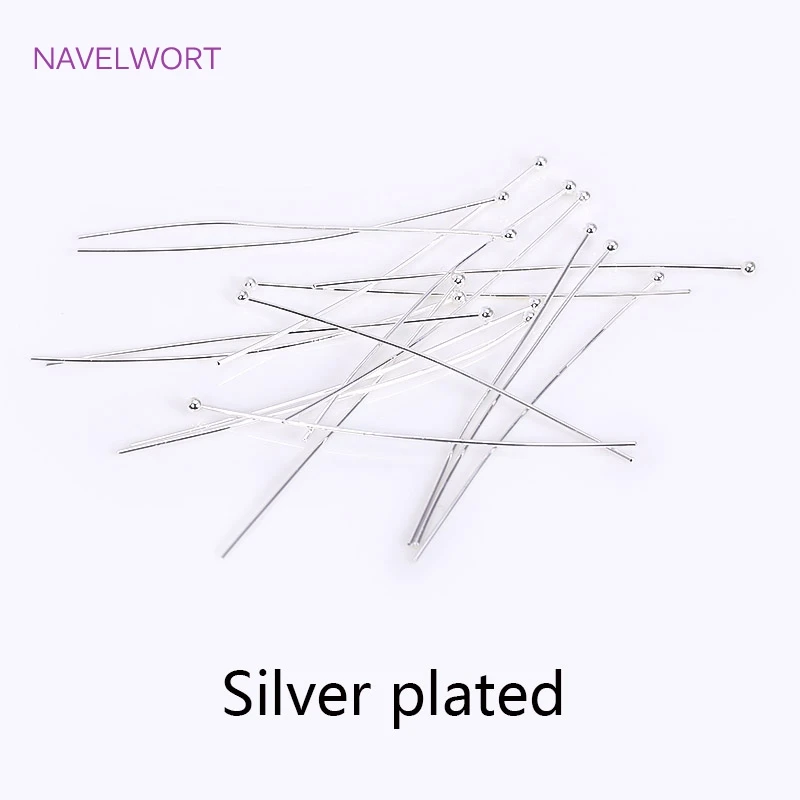 50 teile/los Messing Kugelkopf/Flachkopf/Augenkopf Pins Liefert Für Schmuck 18 Karat Vergoldete Pins DIY Perlen Zubehör Großhandel – Detail 26