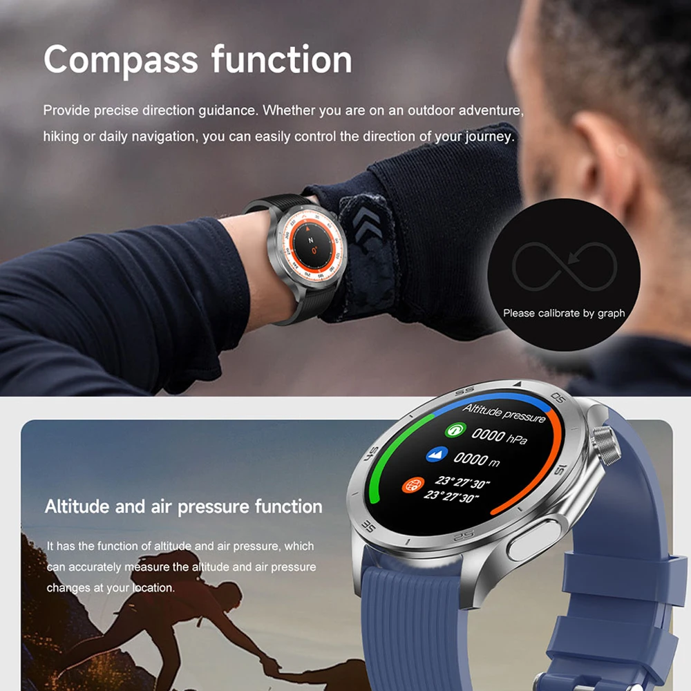 OPPO X2 Bluetooth Call Smart Watch Men GPS Outdoor Sports NFC Health Monitoring Fashion Watch 2025 New Smartwatches Android ios