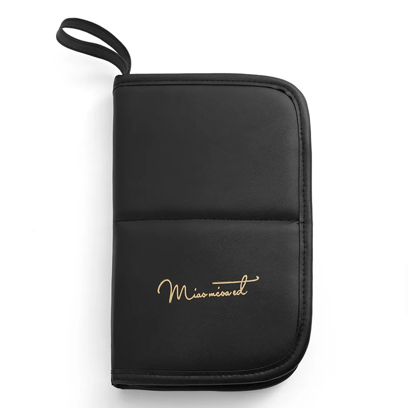 Neue faltbare Make-up-Pinsel-Taschen, Reise-Kosmetik-Werkzeug-Set-Tasche für Männer und Frauen, PU-Leder, Aufbewahrungstasche für Make-up-Pinsel mit hoher Kapazität – Detail 11