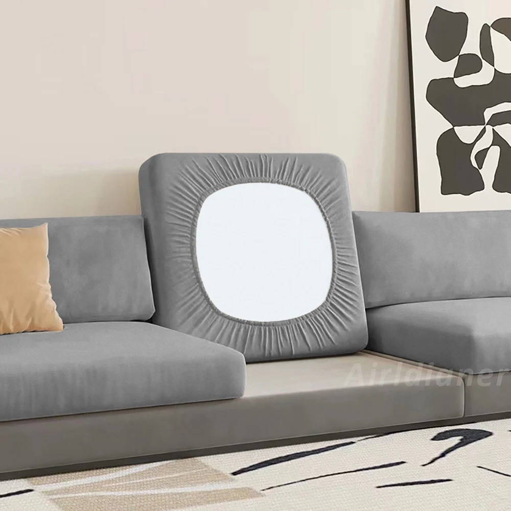 Soft Velvet Sofa Cover Pure Seat Couch Covers Stretch Fabric Sofa Cushion Slipcover Spandex Warm Living Room Chaise Lounge 2