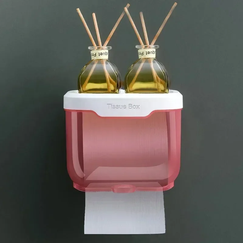Tissue Holder Bathroom Bedroom Office Desk Wall Mounted Durable Waterproof Tissue Box