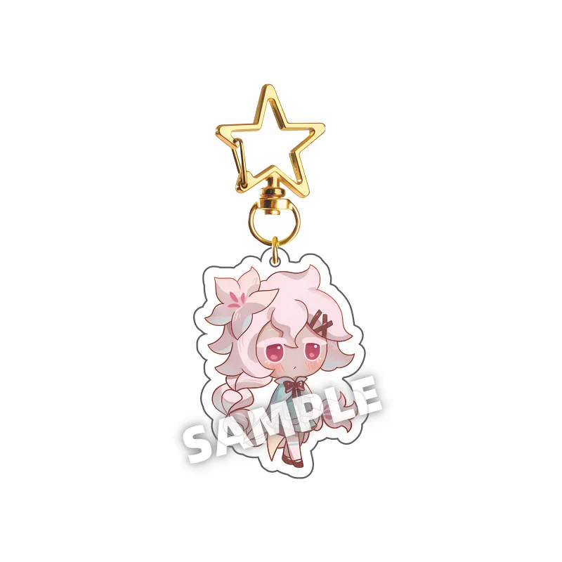 Cookie Run Kingdom Inspired Acrylic Keychain - Candy Shadow Apple Pure Vanilla Design, 6cm