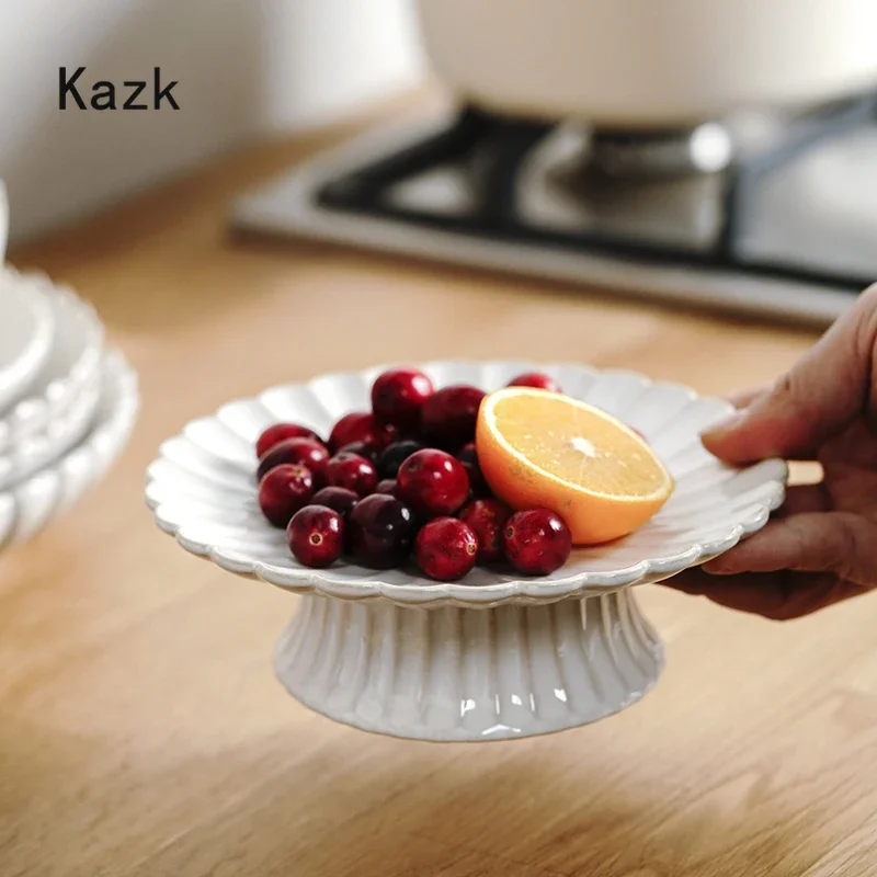 Retro Stripes Ceramic Plate Hotel Dining Table Dinner Plates Sushi Dishes Salad Bowl Kitchen Decoration Nordic Tableware Set