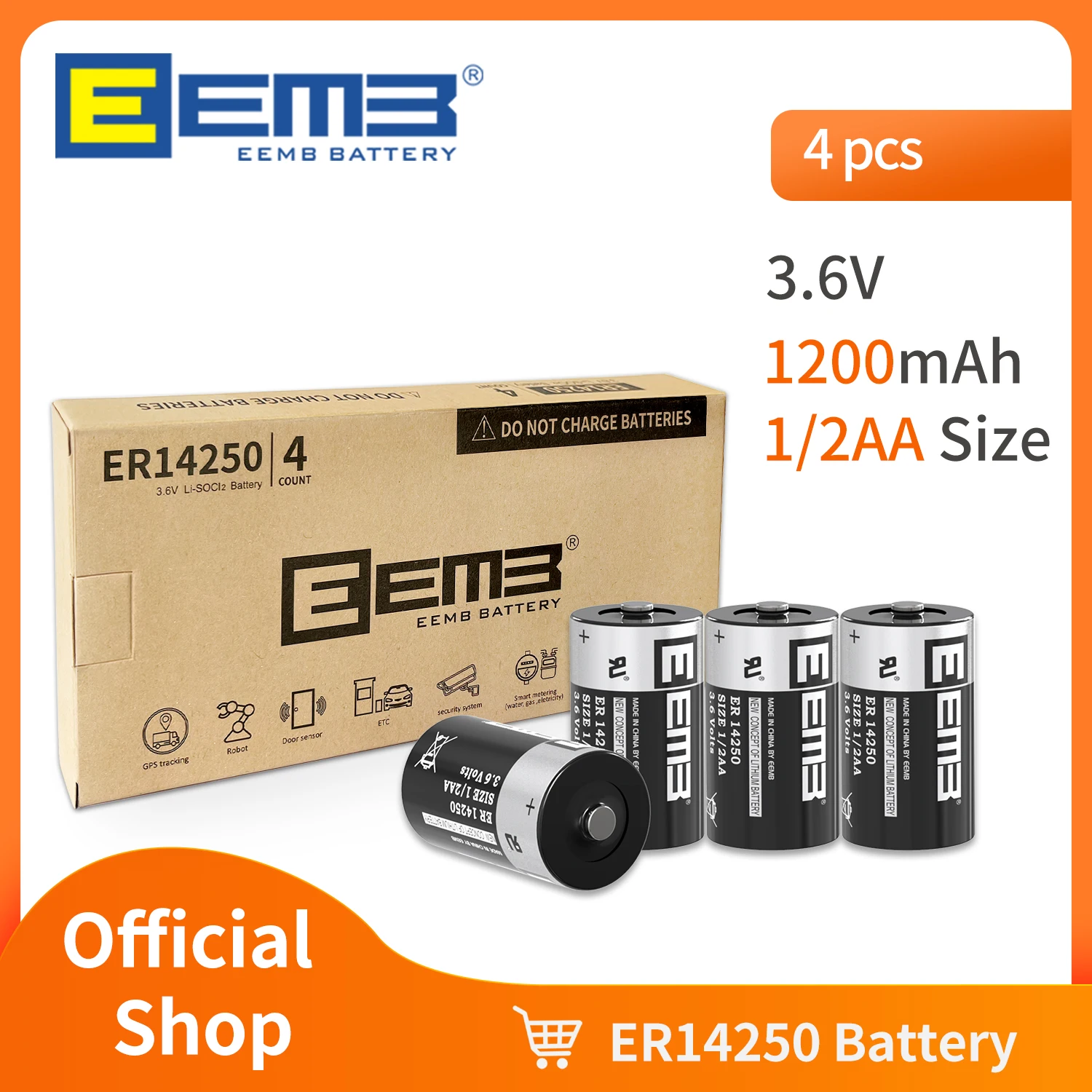 Batería de litio 3,6V ER14250, EEMB