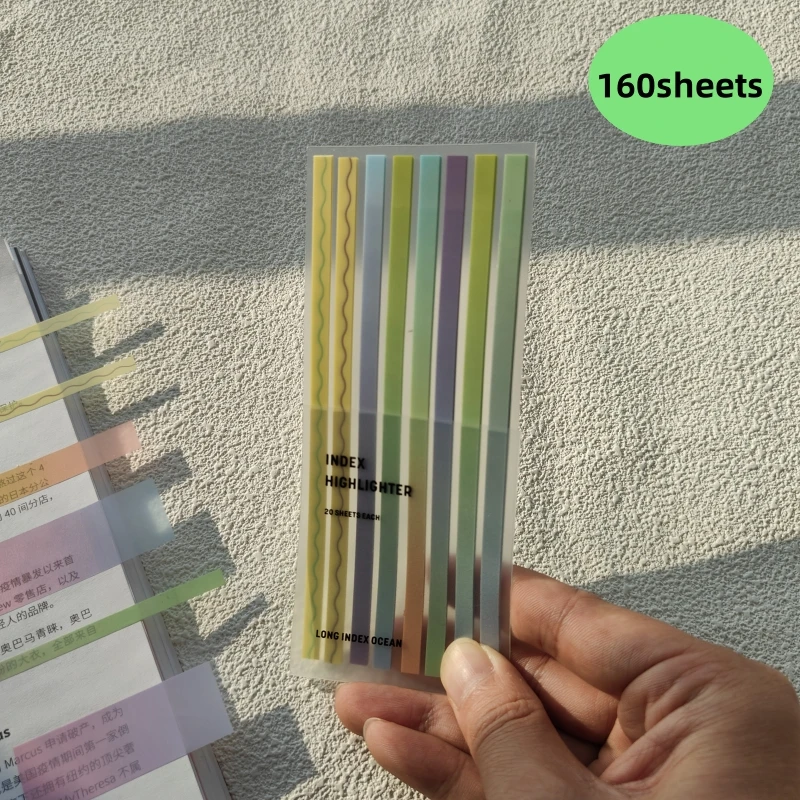 160/200 Sheets Stickers Transparent Bookmarkers Index Tabs Flags Sticky Note Stationery Tab Memo Pad School Office Supplies 6