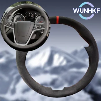 Custom Car Steering Wheel Cover For Opel Insignia 2008-2013 Astra (J) Cascada Mokka 2012-2019 Suede Steering Wrap Car Interior 1