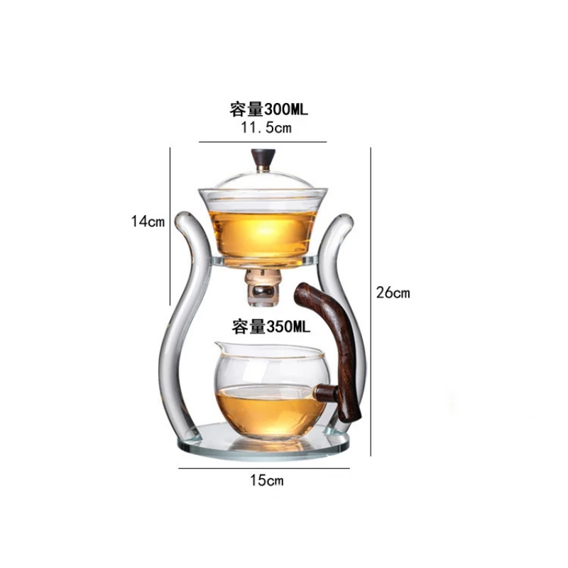 Tea set Lazy Kung Fu Glass Tea Set Semi Automatic Drip Infuser Glass Teapot Set Magnetic Switch Teapot Teacup Glassware