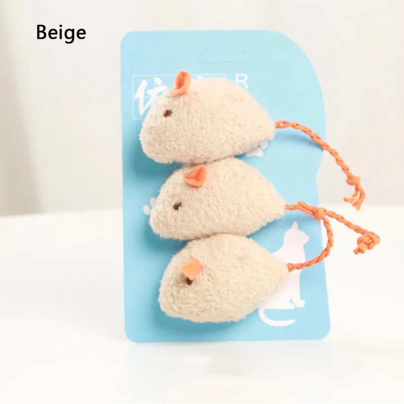 3Pc/set Mix Pet Toy Catnip Mice Cats Toys Fun Plush Mouse Cat Toy For Kitten Bite Resistance Interactive Mouse Toy Playing Toy cat fish toy Toys