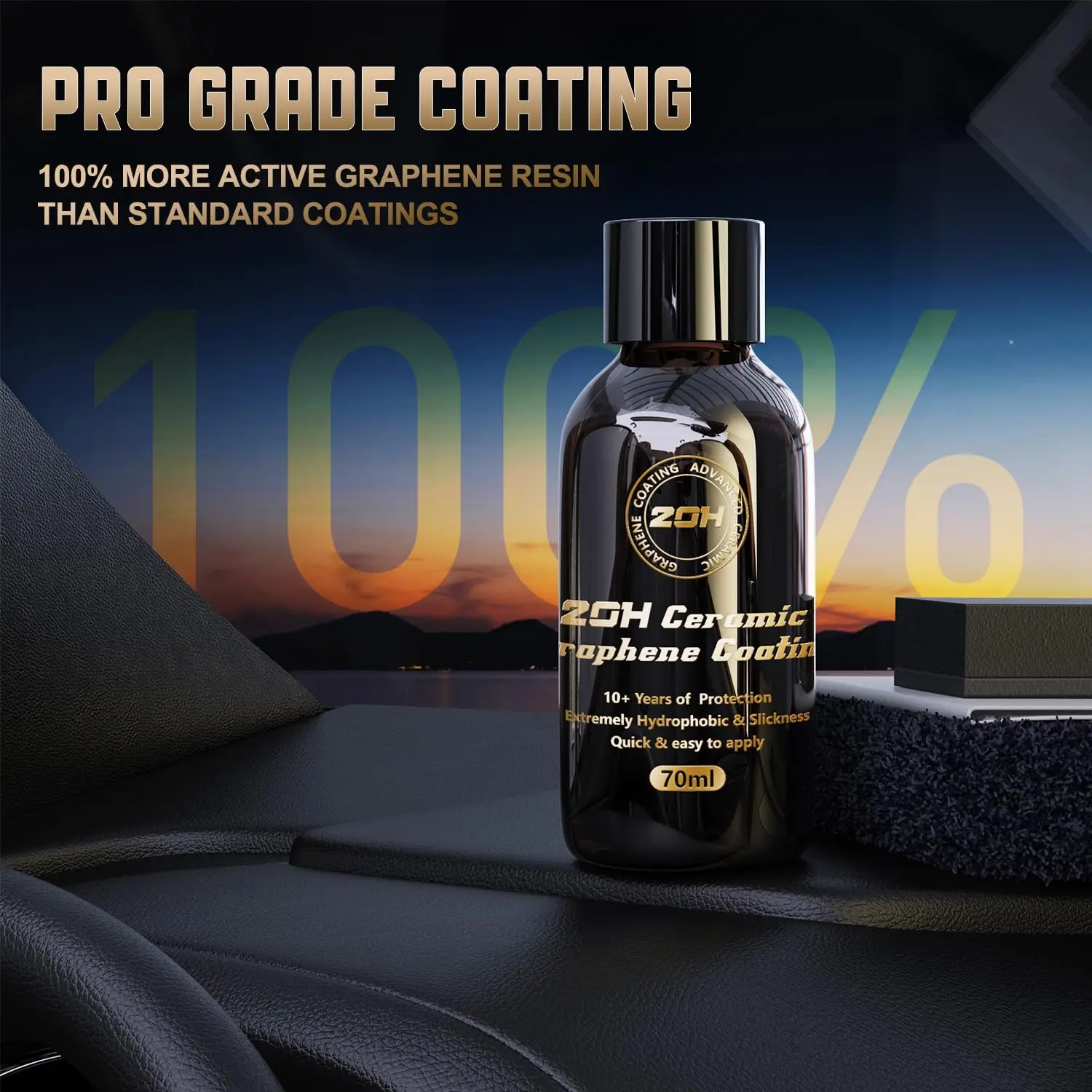 Graphene Ceramic Coating 20H with Self Healing and UV Track Technology Car Detailing Professionals 10+ Years of Protection