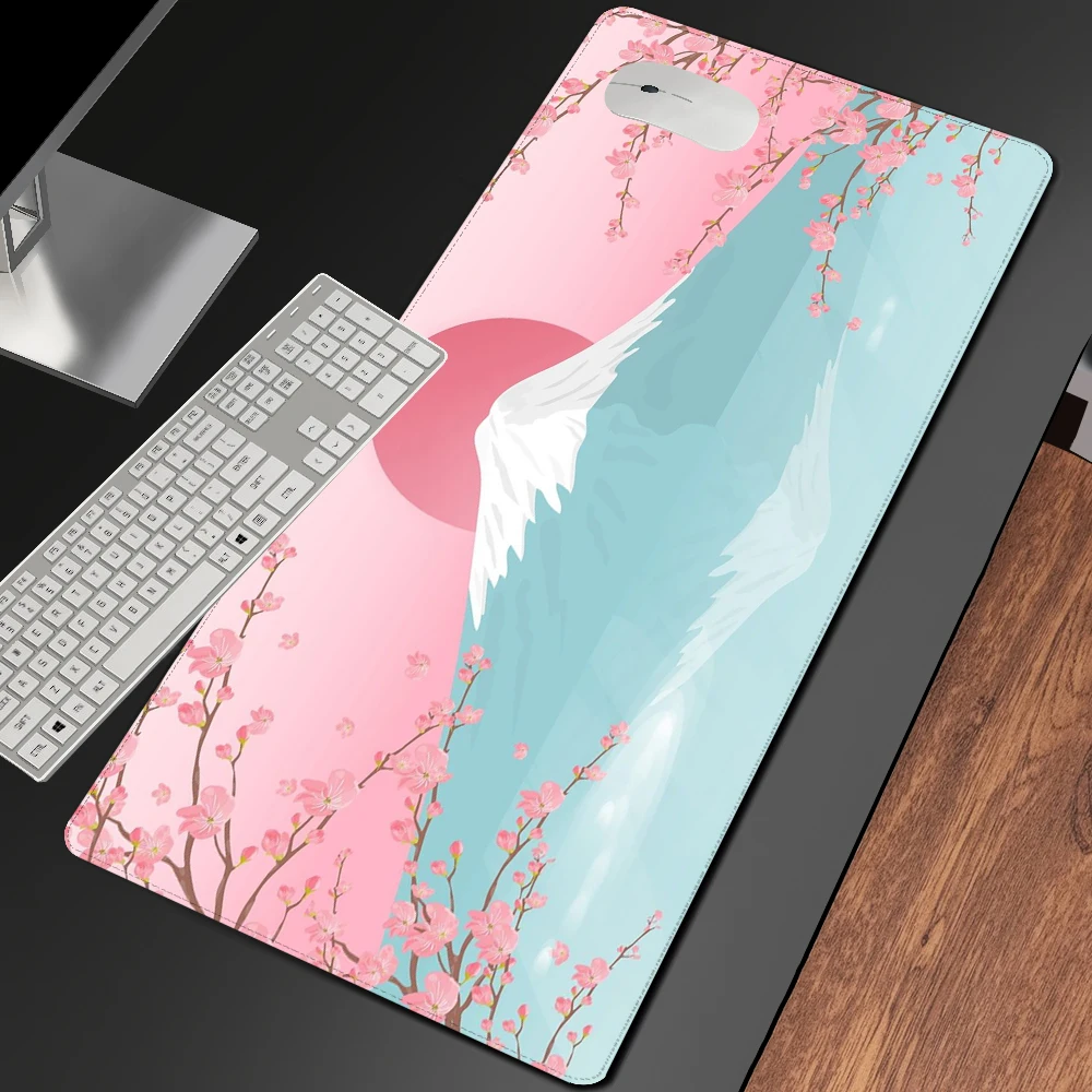 

Kawaii Pink Mount Fuji Japan Mousepad Cherry Blossom Mousepad Laptops Deskmat Gamer Office Accessories Gaming Mouse Mouse Mats