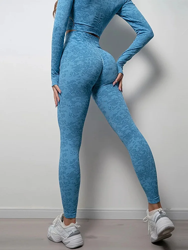 Sexy sem costura leggings push up yoga calças de cintura alta