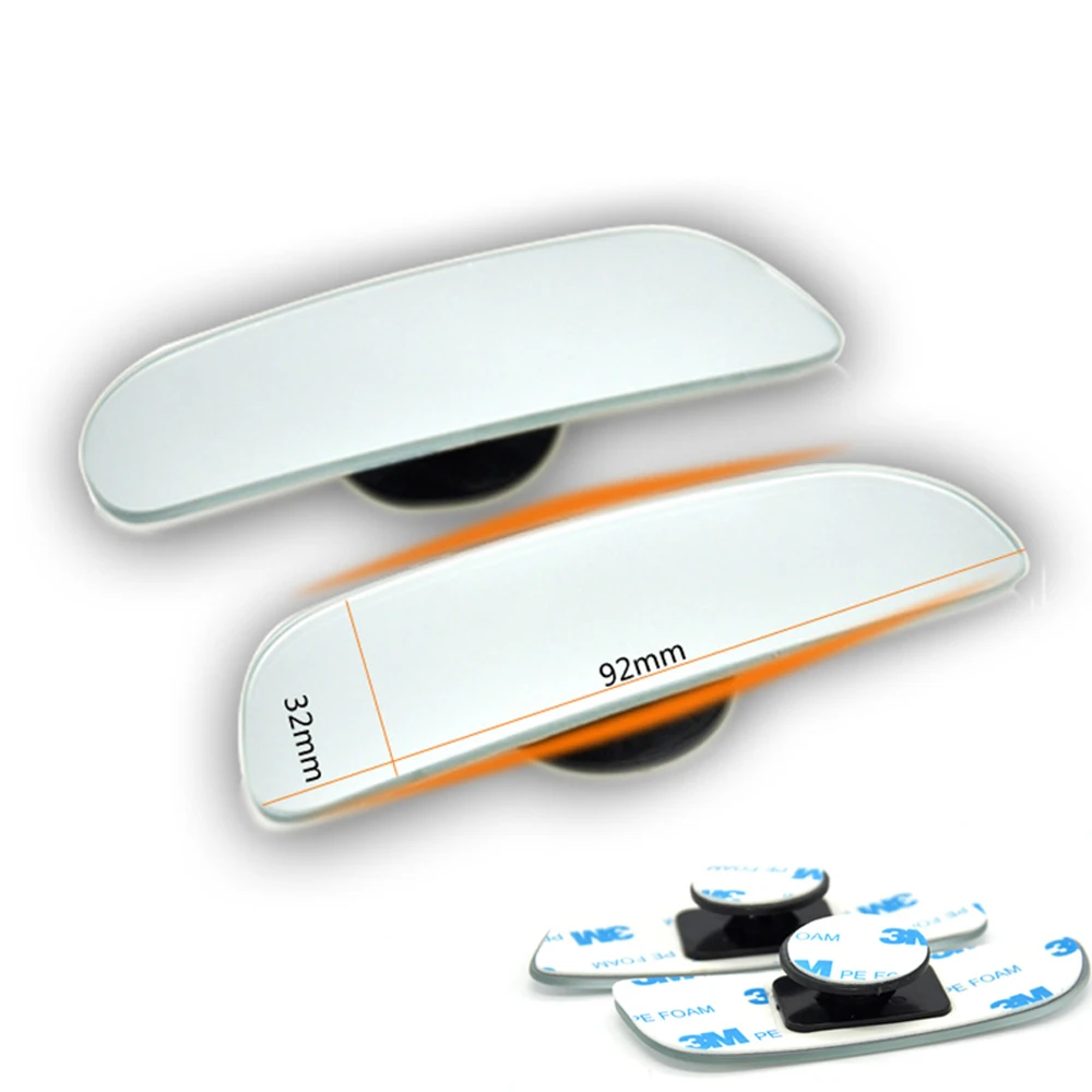 2pcs 360 학위 조절 유리 Frameless 자동차 Rearview 후면보기 미러 반전 광각 보조 맹점 거울