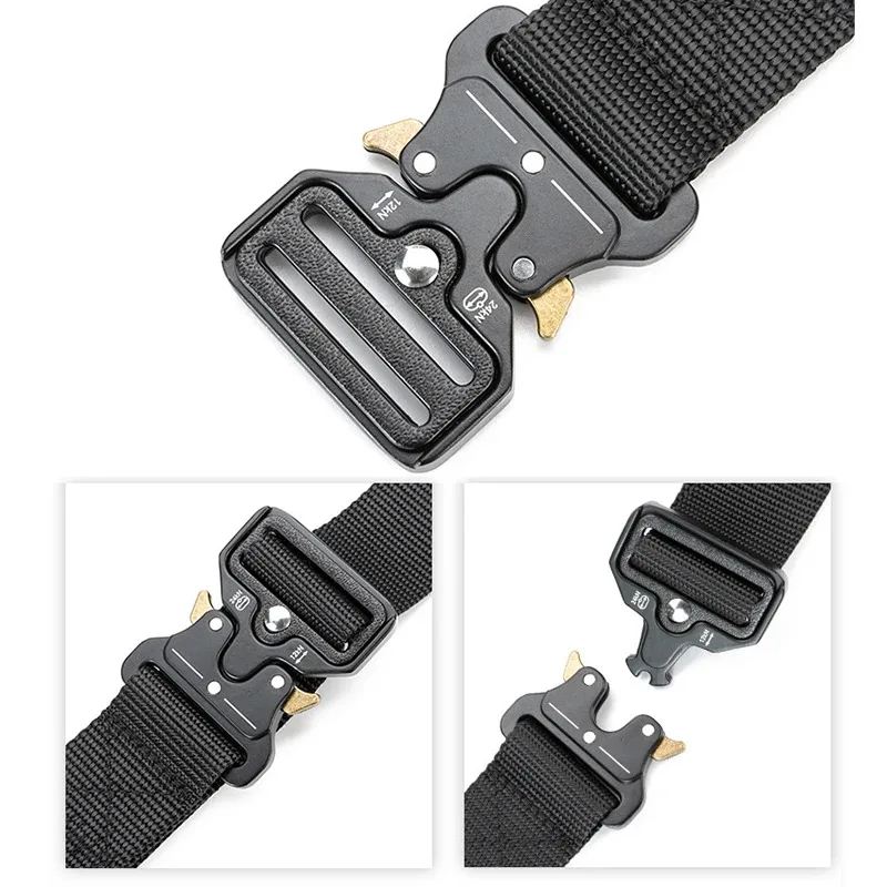 Enhanced Tactical Nylon Quick Release Belt - Durable & Breathable Waistband for Outdoor, Work & Casual Use