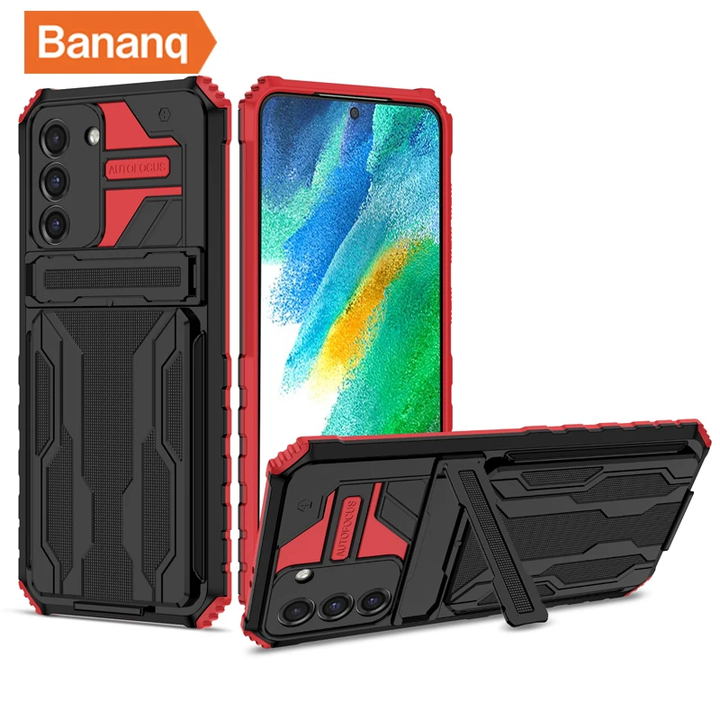 Funda Bananq con ranura para tarjetas para Samsung S20 S21 FE S22 S23 S24 Plus Note 20 Ultra A54 A34 A24 A14 A04 A73 A33 A22 A13 M13 M32_voghion.com