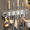 Creative Suction Cup Multifunctional Mop Organizer Household Bathroom Accessories Bathroom Joint Row Suction Cup Mop Clip 1
